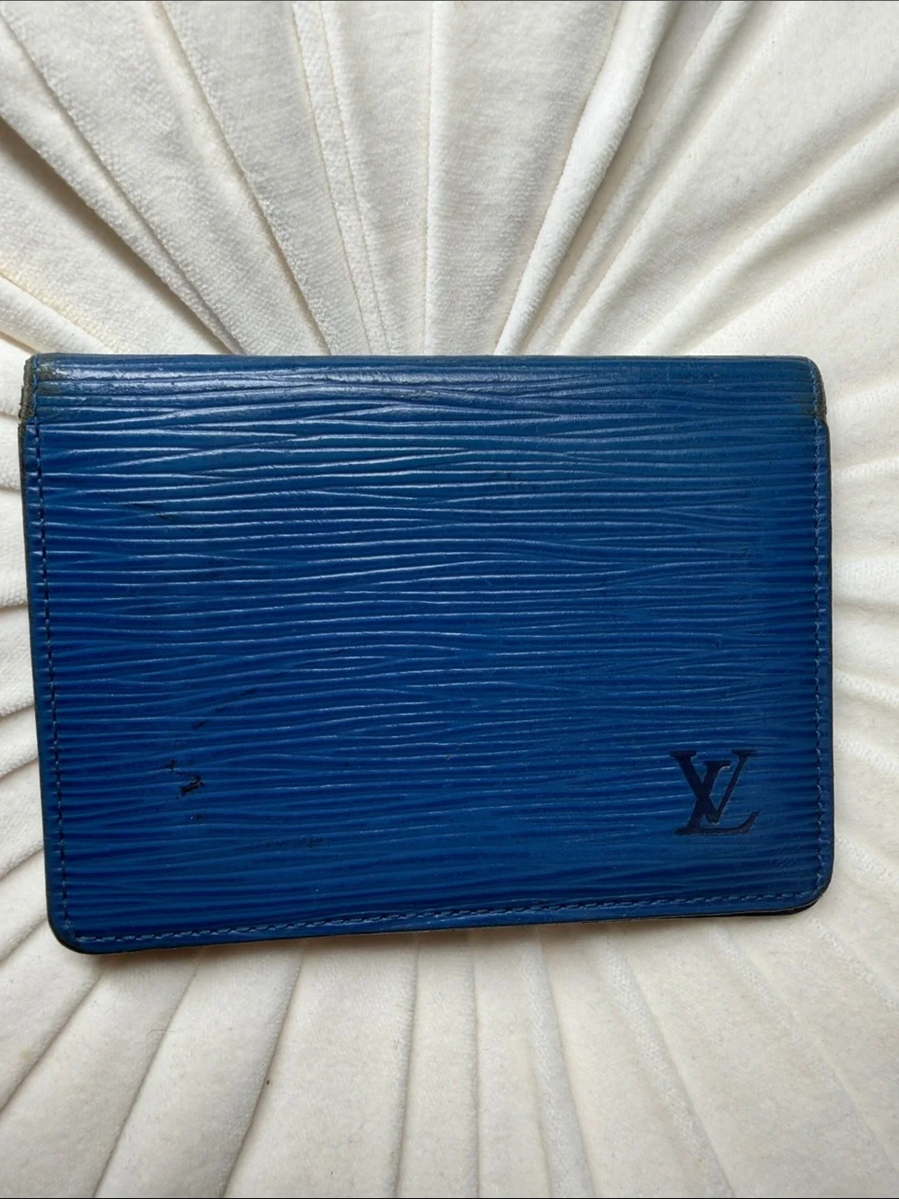 Louis Vuitton Navy Blue Epi Leather Card Holder